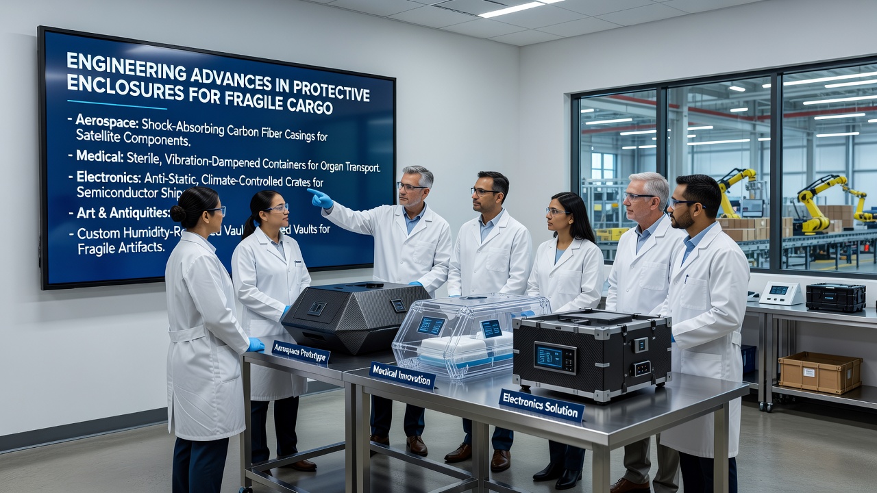 Protective enclosure testing for fragile cargo in pharmaceutical transport